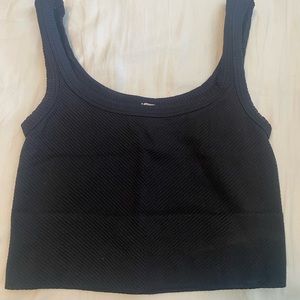 Black Ribbed Tank Top